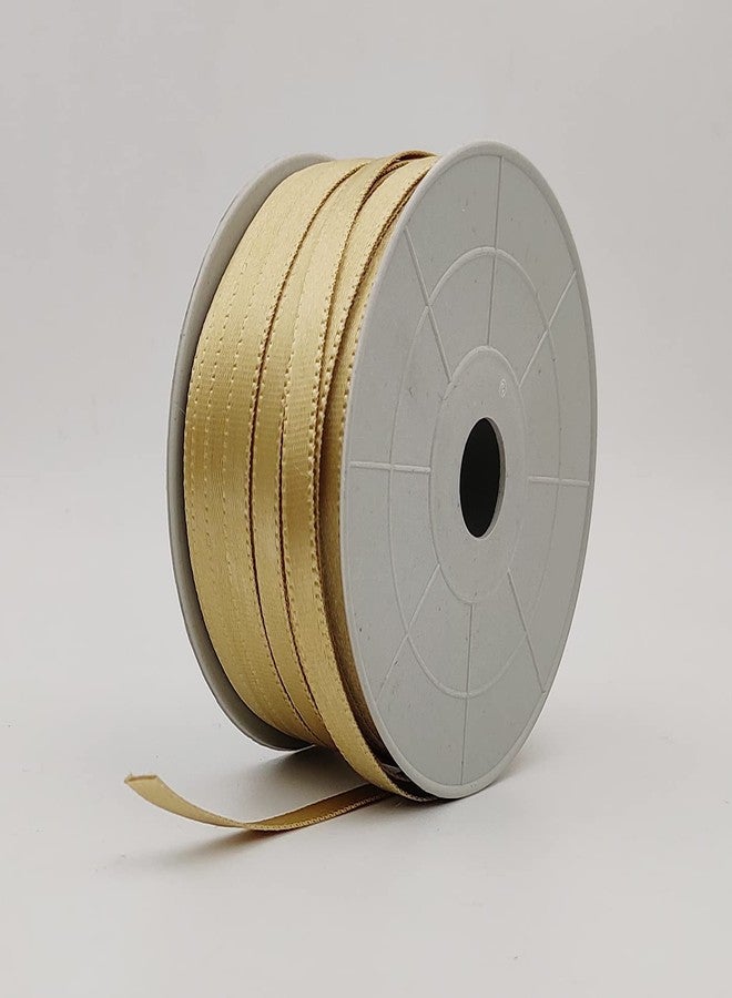 BOBBINY Satin Striped Ribbon Beige 1 Inch 15 Meter Pack of 2 for Bridal Gift Wrap, Wrapping, Christmas Bows, Party Decoration - Image 1